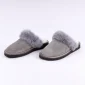 women fur slippers grey