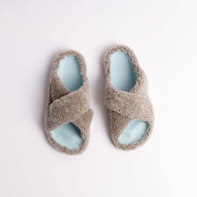 Women's Shearling Fur slides light blue