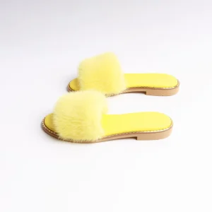 mink fur sandals for women