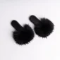 Raccoon fur slides for women